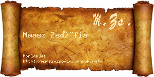 Maasz Zsófia névjegykártya